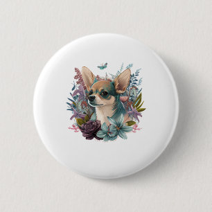Chihuahua Abstract Painting Colour Cute Dog 6 Cm Round Badge
