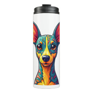 Chihuahua Abstract Painting Colour Cute Dog (6) Thermal Tumbler