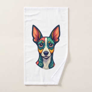 Chihuahua Abstract Painting Colour Cute Dog (7) Hand Towel