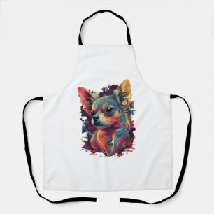 Chihuahua Abstract Painting Colour Cute Dog Apron
