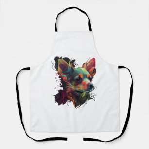 Chihuahua Abstract Painting Colour Cute Dog Apron