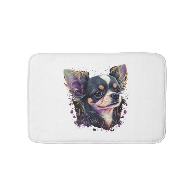 Chihuahua  Abstract Painting  Colour  Cute Dog     Bath Mat (Front)