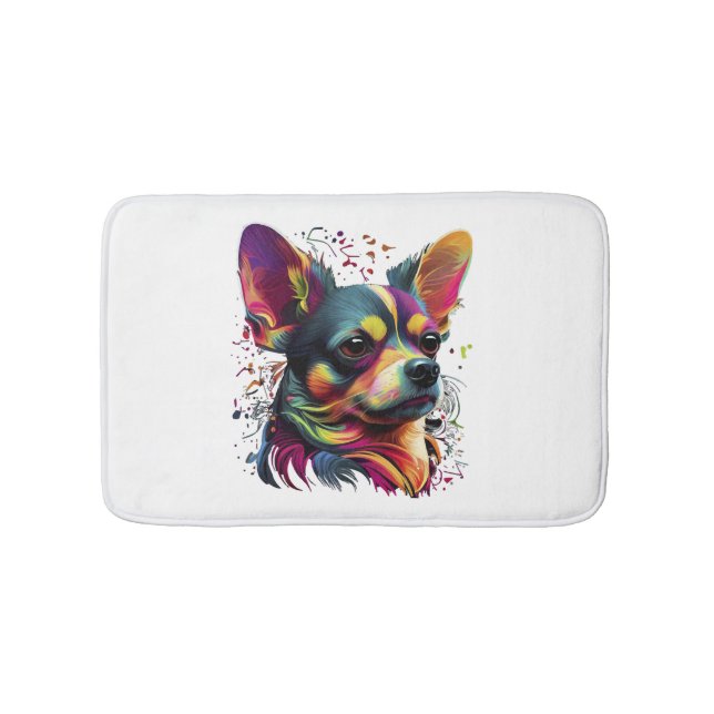 Chihuahua  Abstract Painting  Colour  Cute Dog     Bath Mat (Front)