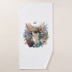 Chihuahua Abstract Painting Colour Cute Dog Bath Towel