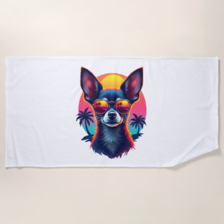 Chihuahua  Abstract Painting  Colour  Cute Dog Cop Beach Towel