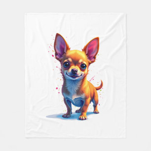 Chihuahua Abstract Painting Colour Cute Dog Cop Fleece Blanket