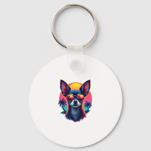 Chihuahua Abstract Painting Colour Cute Dog Cop Key Ring