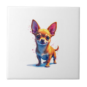Chihuahua  Abstract Painting  Colour  Cute Dog Cop Tile