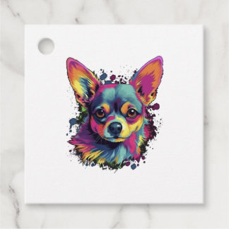 Chihuahua Abstract Painting Colour Cute Dog Favour Tags