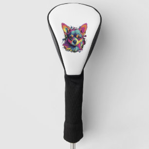 Chihuahua Abstract Painting Colour Cute Dog Golf Head Cover