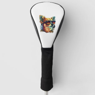 Chihuahua Abstract Painting Colour Cute Dog Golf Head Cover
