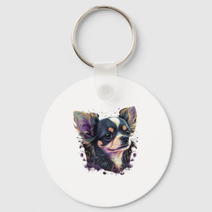 Chihuahua  Abstract Painting  Colour  Cute Dog     Key Ring