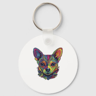 Chihuahua  Abstract Painting  Colour  Cute Dog     Key Ring