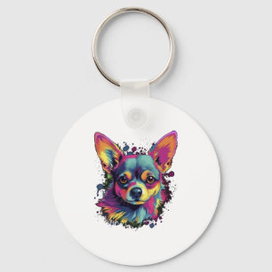 Chihuahua  Abstract Painting  Colour  Cute Dog     Key Ring