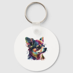 Chihuahua  Abstract Painting  Colour  Cute Dog     Key Ring