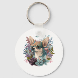 Chihuahua  Abstract Painting  Colour  Cute Dog   Key Ring