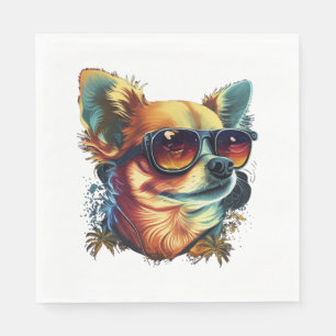 Chihuahua Abstract Painting Colour Cute Dog Napkin