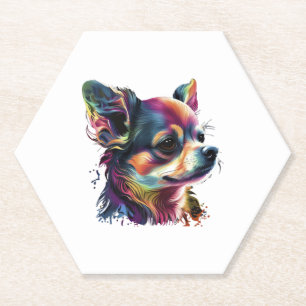 Chihuahua  Abstract Painting  Colour  Cute Dog     Paper Coaster