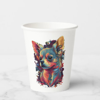 Chihuahua Abstract Painting Colour Cute Dog Paper Cups
