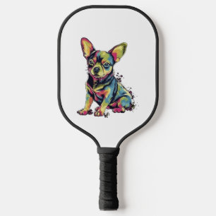 Chihuahua Abstract Painting Colour Cute Dog Pickleball Paddle