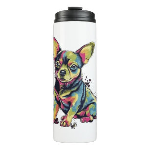 Chihuahua  Abstract Painting  Colour  Cute Dog     Thermal Tumbler