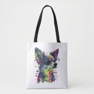 Chihuahua  Abstract Painting  Colour  Cute Dog  Tote Bag