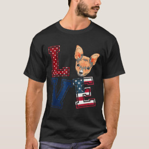 Chihuahua American Flag Patriotic 4th Of July T-Shirt