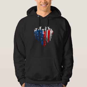 Chihuahua American Heart Flag Dog 4th Of July Hoodie