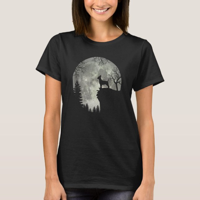 Chihuahua And Moon Halloween T-Shirt (Front)