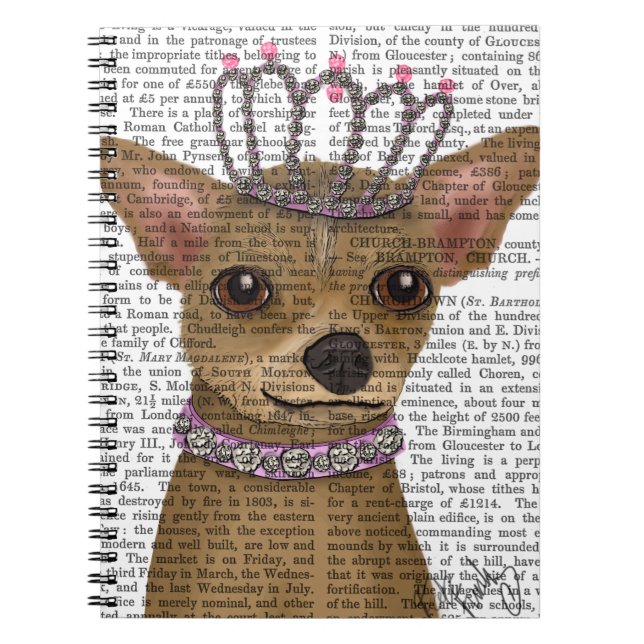 Chihuahua And Tiara Spiral Notebook (Front)