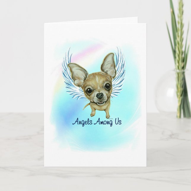 Chihuahua Angel Dog Pet Loss Sympathy Card (Front)