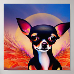 Chihuahua Angel Square Poster