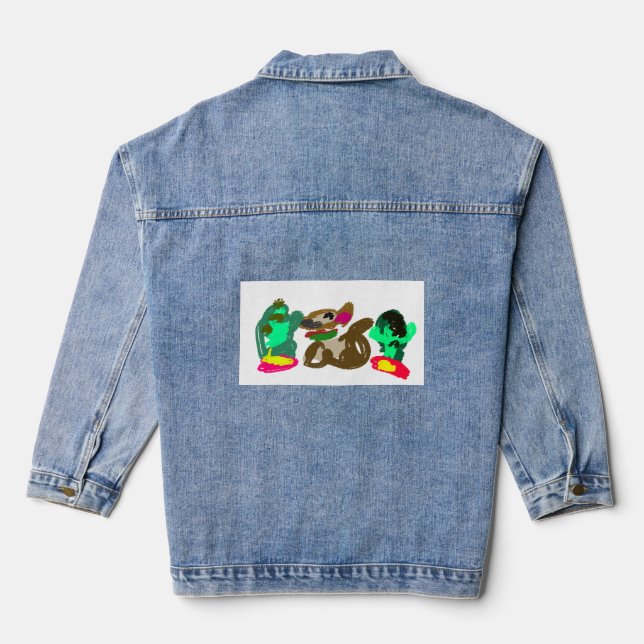  chihuahua are cute  denim jacket (Back)