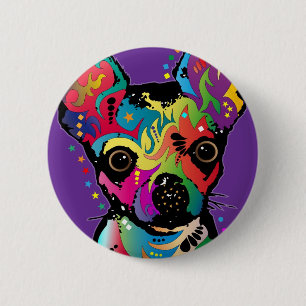 Chihuahua Art 6 Cm Round Badge