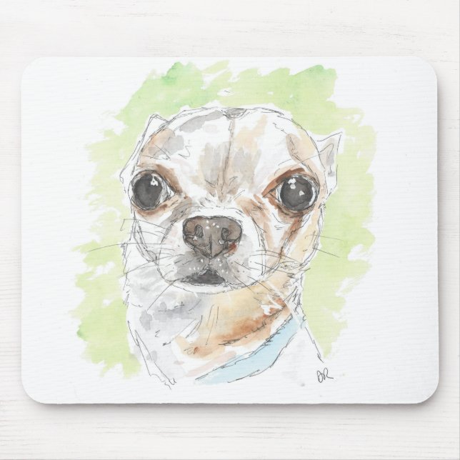 Chihuahua art mouse mat. pad (Front)