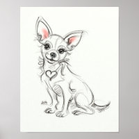 Chihuahua Art print | Quick sketch