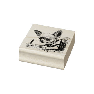 Chihuahua Artist No. 2 Rubber Stamp