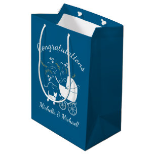 Chihuahua Baby Shower Blue Boy Dog Medium Gift Bag
