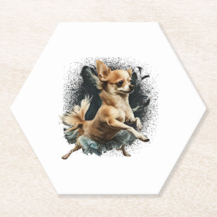 Chihuahua Ballerina Ballet Dance Dancing Paper Coaster