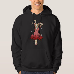 Chihuahua Ballerina Cute Tan White And Pink Animal Hoodie