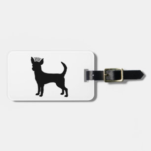 Chihuahua Basic Black Crown Silhouette Luggage Tag