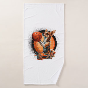 Chihuahua Basketball Player Sport Dunk Bath Towel