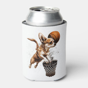 Chihuahua Basketball Player Sport Dunk Can Cooler