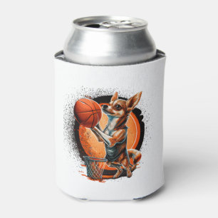 Chihuahua Basketball Player Sport Dunk Can Cooler