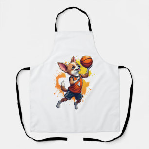 Chihuahua Basketball Player Sport Dunk Copy Apron
