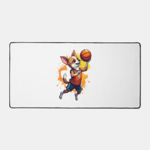 Chihuahua Basketball Player Sport Dunk Copy Desk Mat