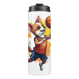 Chihuahua Basketball Player Sport Dunk Copy Thermal Tumbler