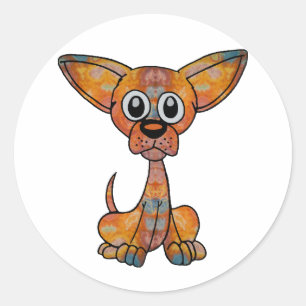 Chihuahua Batik Classic Round Sticker