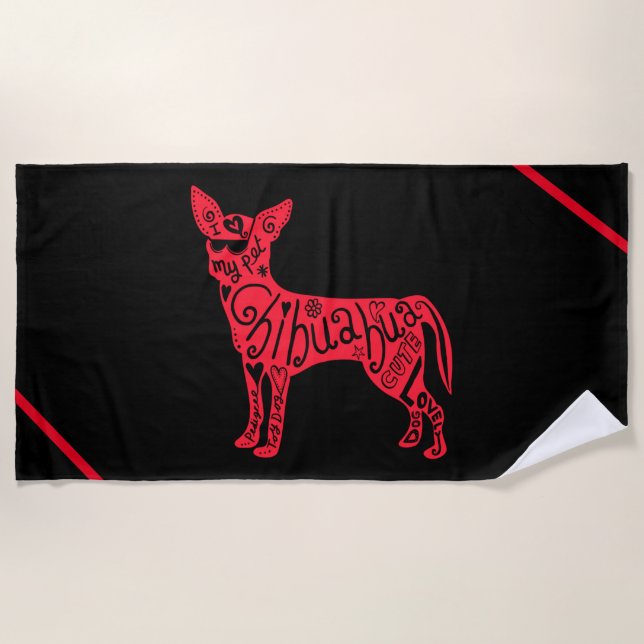 "CHIHUAHUA"    BEACH TOWEL (Front)