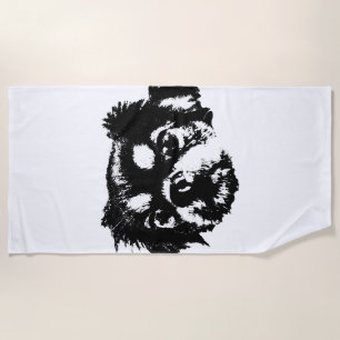 Chihuahua Beach Towel – Ink Style Minimal Art